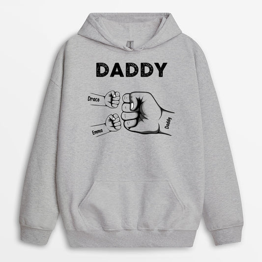 0263HUS2 Customized Hoodie gifts Fist Grandpa Dad