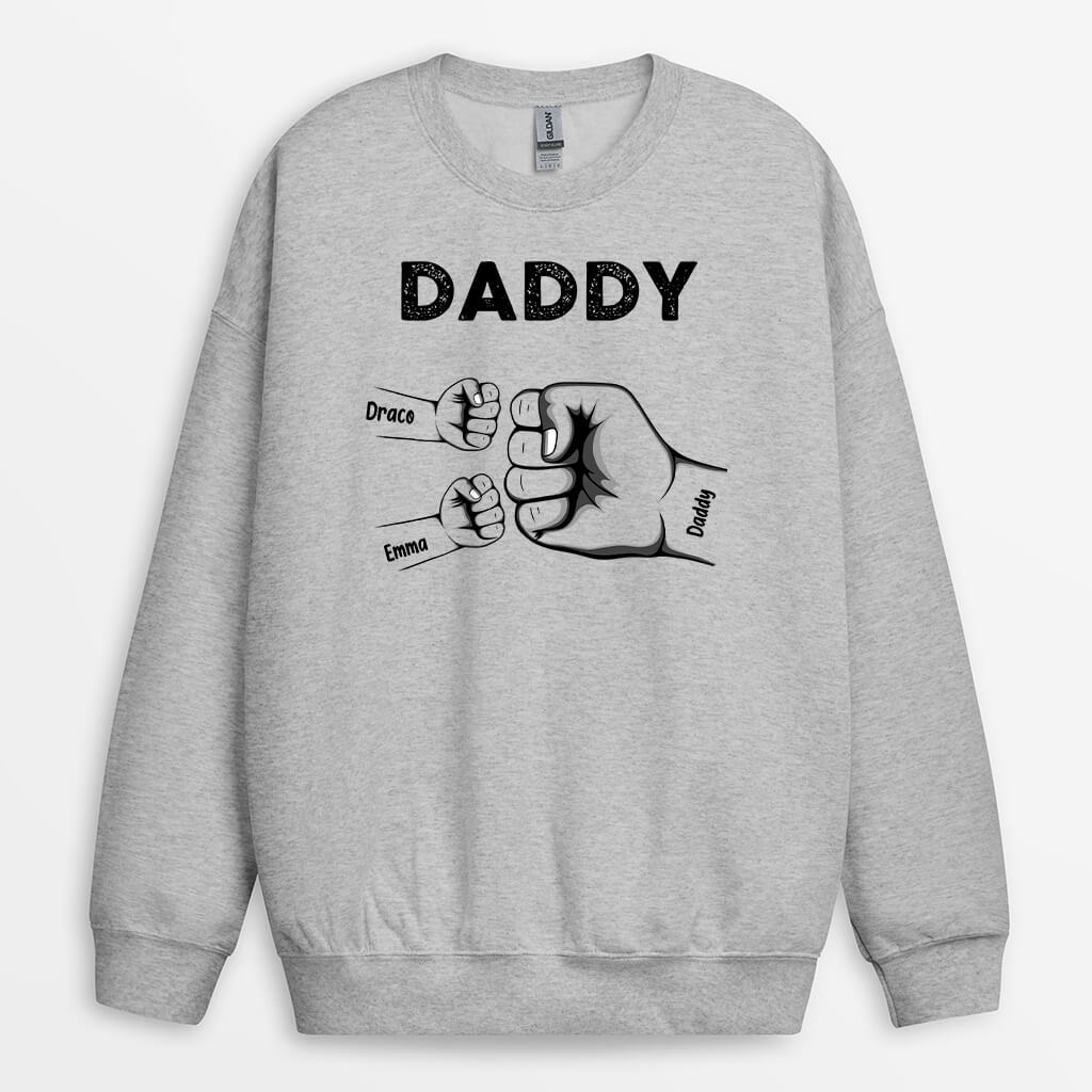 0263WUS2 Customized Sweatshirt gifts Fist Grandpa Dad