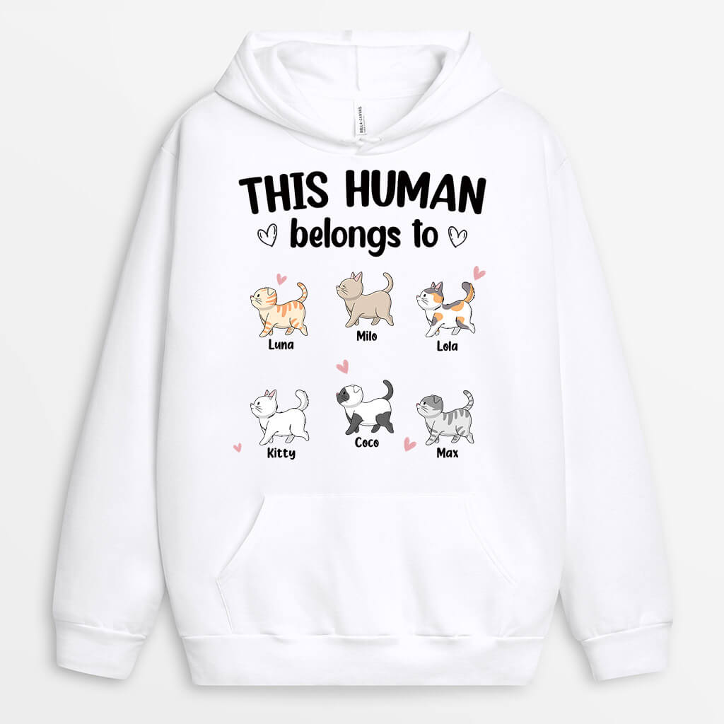 0304HUS1 Customized Hoodie gifts Cat Lovers Text