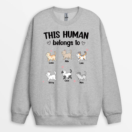 0304WUS2 Customized Sweatshirt gifts Cat Lovers Text