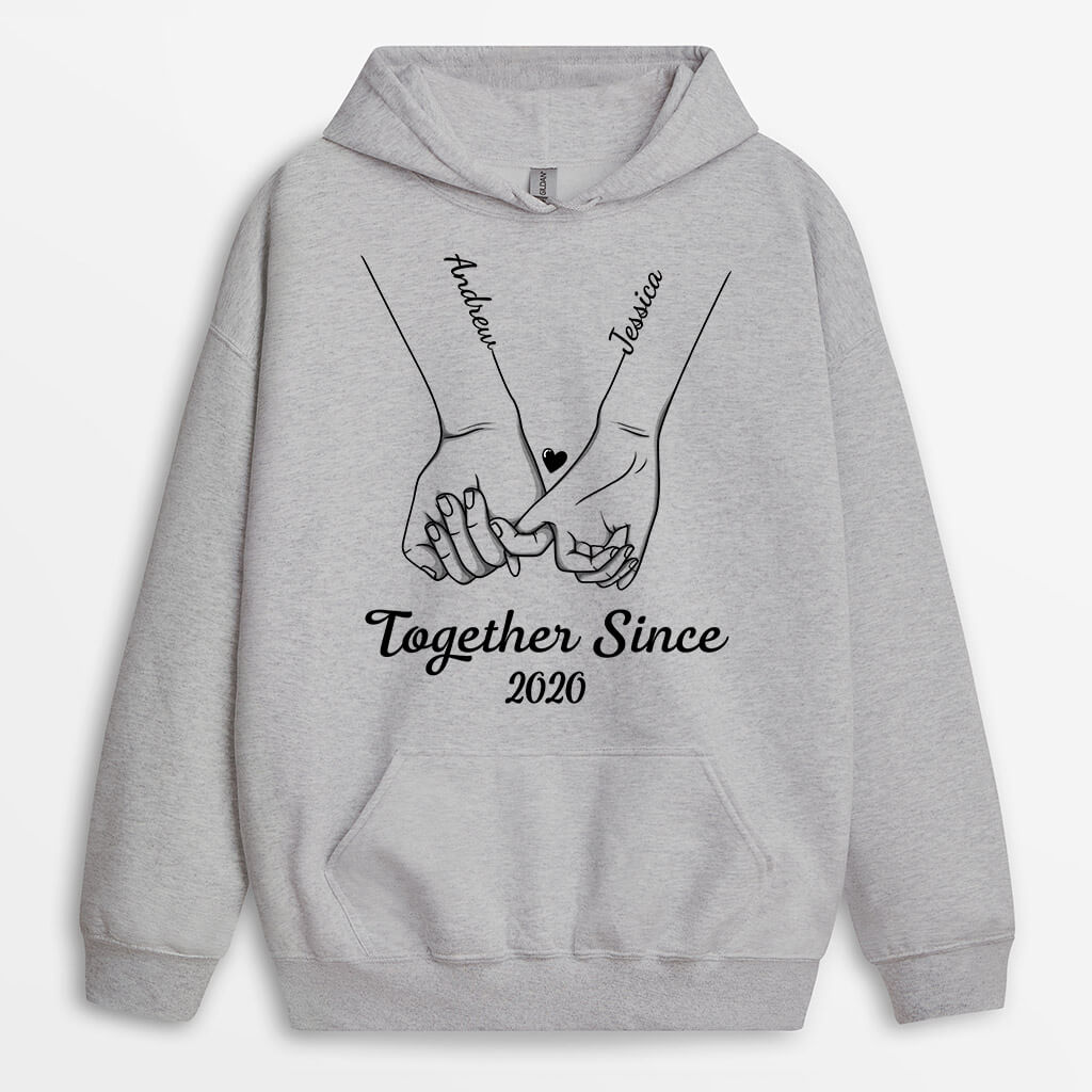 0415HUS2 Customized Hoodie Gifts Hand Couples Lovers Heart