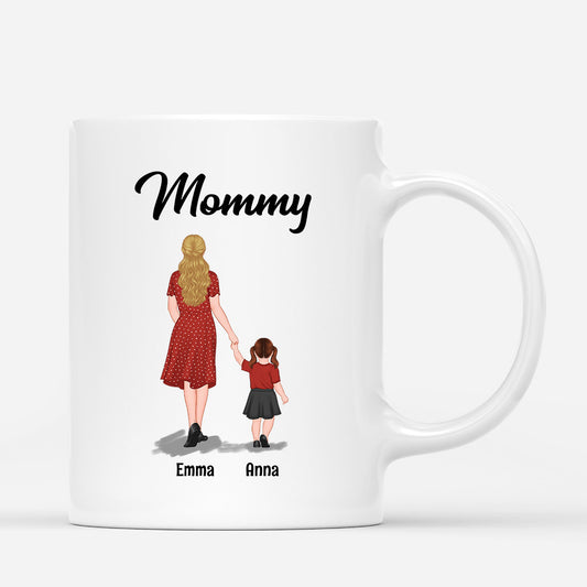 0957MUS1 Personalized Mugs Gifts Holding Hands Grandma Mom