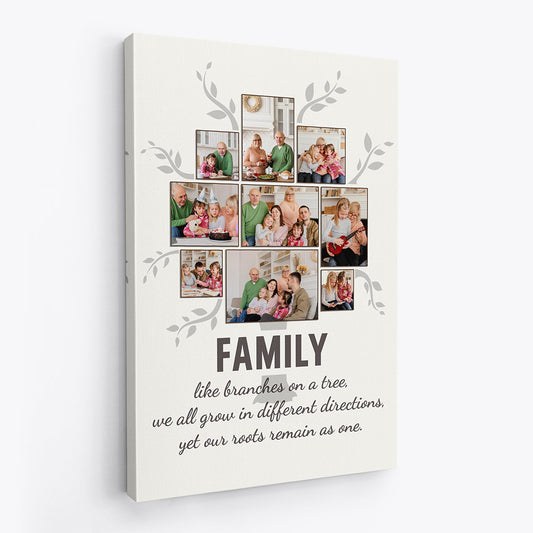 1007CUS2 Personalized Canvas Gifts Tree Family Mom Dad