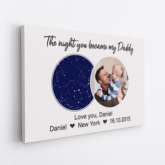1030CUS2 Personalized Canvas Gifts Constellation Grandpa Dad