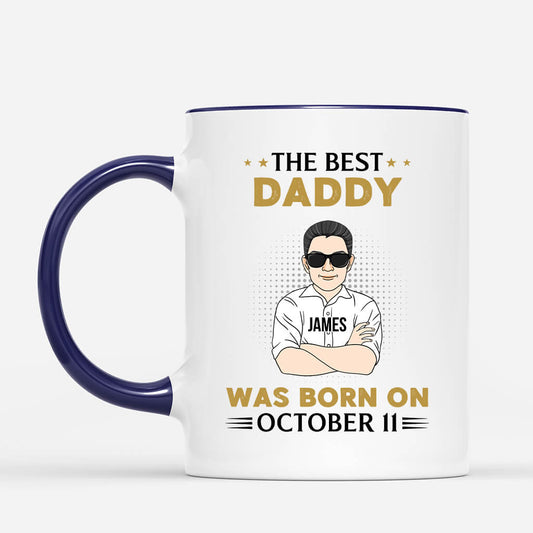 1041MUS2 Personalized Mugs Gifts Born Grandpa Dad
