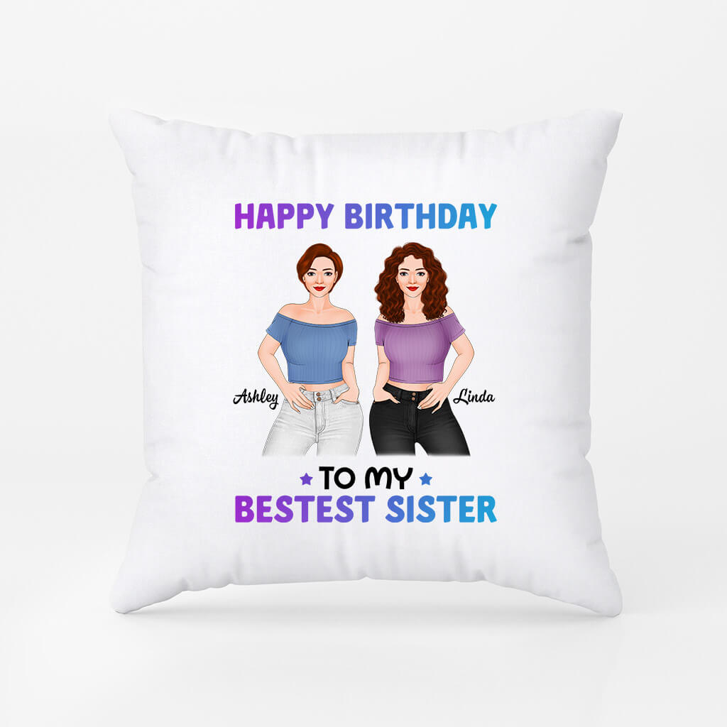 1068PUS2 Personalized Pillows Gifts Birthday Sister