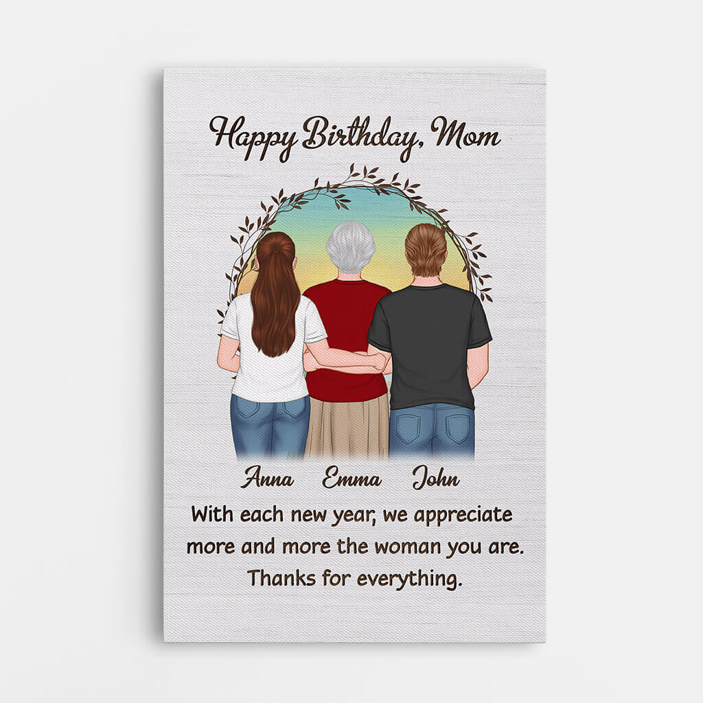 1091CUS1 Personalized Canvas Gifts Birthday Mom Grandma