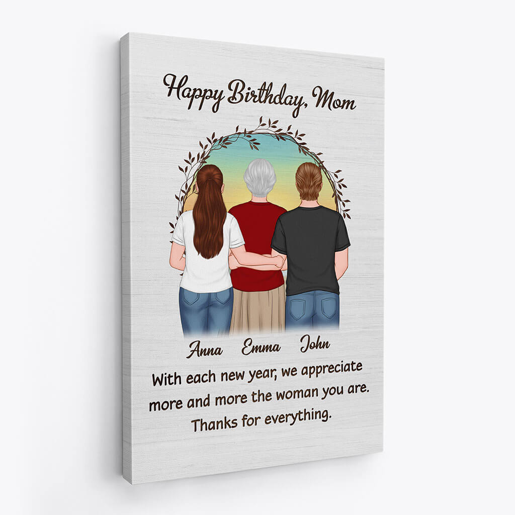 1091CUS2 Personalized Canvas Gifts Birthday Mom Grandma