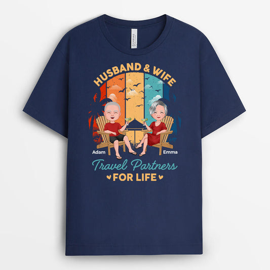 1092AUS2 Personalized T Shirts Gifts Beach Travel Husband Wife Couple