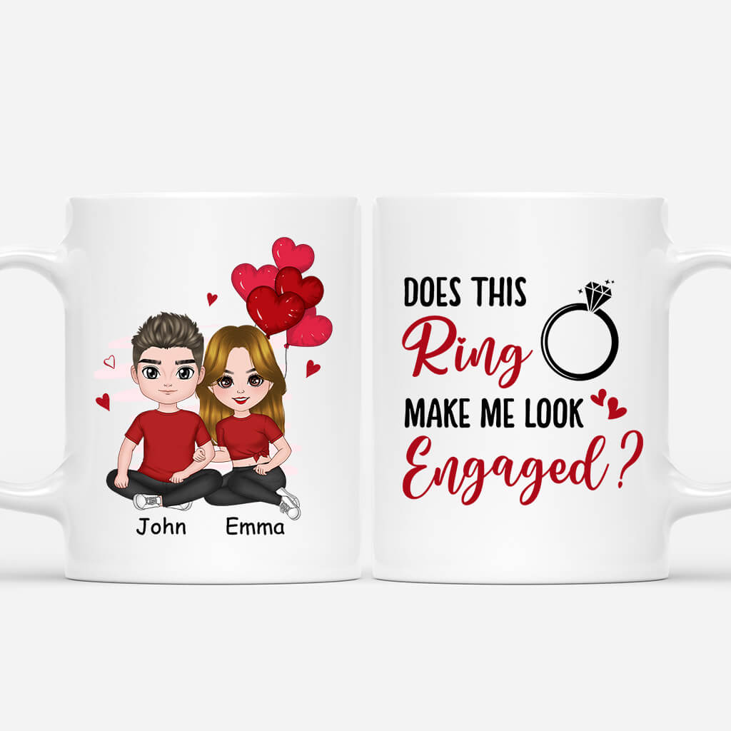1112MUS1 Personalized Mugs Gifts Engaged Couple