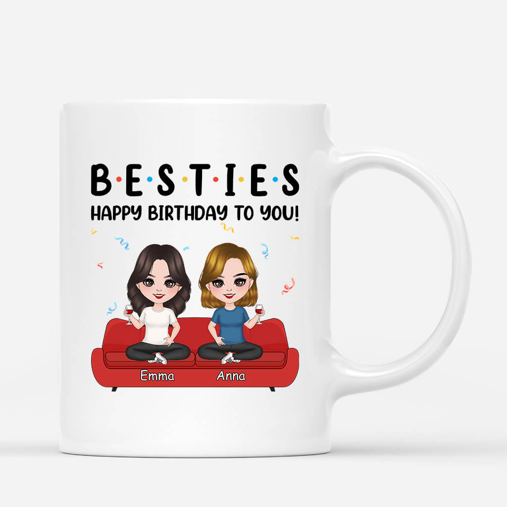 1120MUS1 Personalized Mugs Gifts Besties Birthday Friends