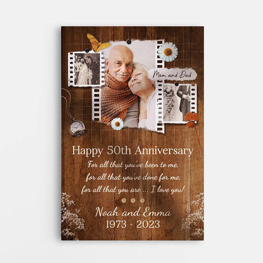 1132CUS1 Personalized Canvas Gifts Anniversary Mom Dad Couples