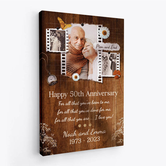 1132CUS2 Personalized Canvas Gifts Anniversary Mom Dad Couples