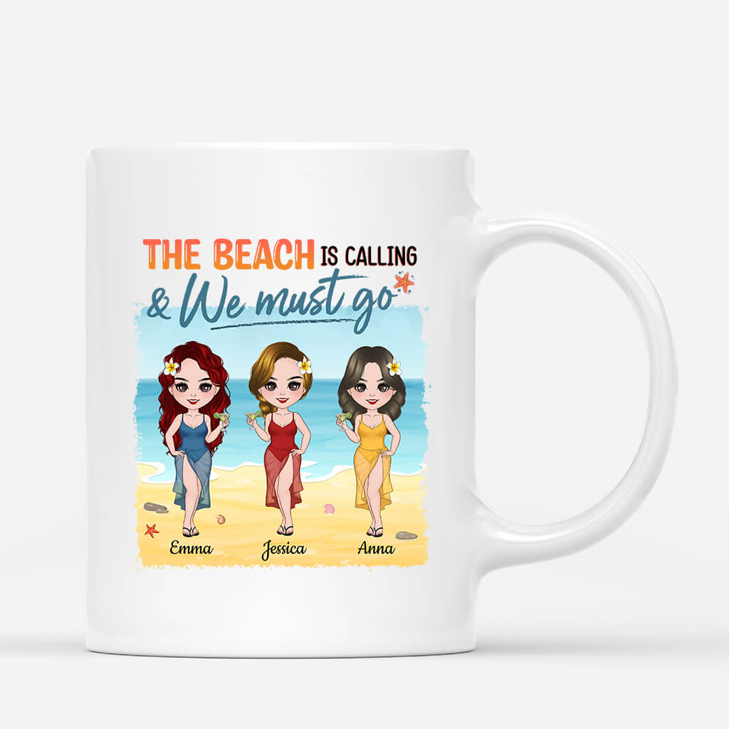 1133MUS1 Personalized Mugs Gifts Beach Calling Travel Lovers