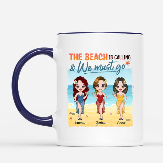 1133MUS2 Personalized Mugs Gifts Beach Calling Travel Lovers