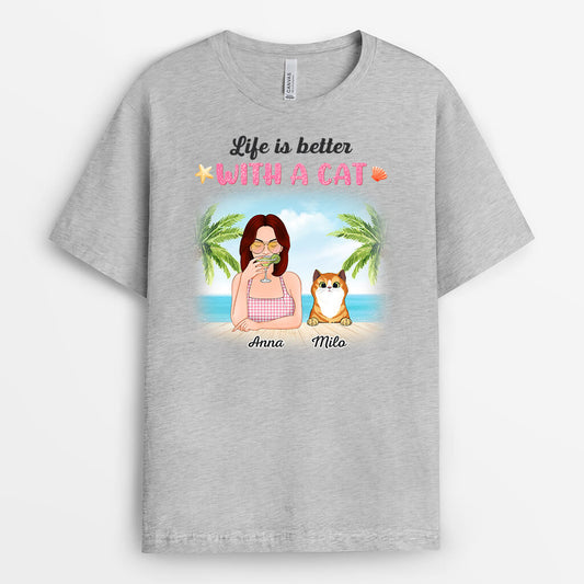 1135AUS2 Personalized T Shirt Gifts SummerLife CatLovers