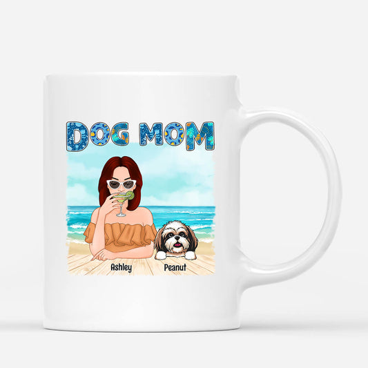 1136MUS1 Personalized Mugs Gifts Beach Dog Mom DogLovers
