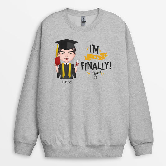 1137WUS1 Personalized Sweatshirt Gifts Done Graduates