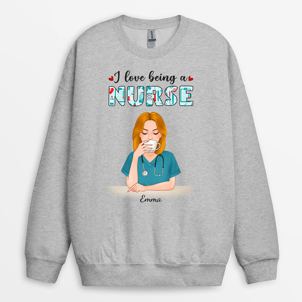 1149WUS1 Personalized Sweatshirt Gifts Nurse