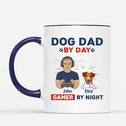 1161MUS2 Personalized Mugs Gifts Gaming Dad DogLover