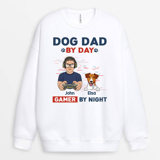 1161WUS1 Personalized Sweatshirt Gifts Game Dad DogLover