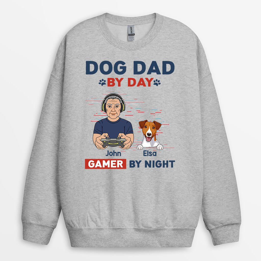 1161WUS2 Personalized Sweatshirt Gifts Game Dad DogLover