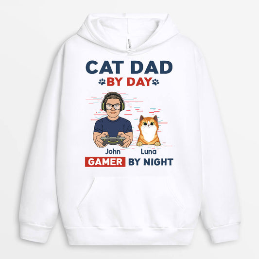 1164HUS2 Personalized Hoodies Gifts Game Dad CatLover