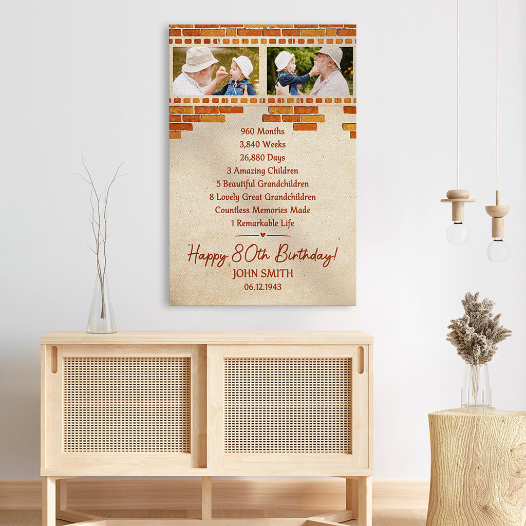 1169CUS3 Personalized Canvas Gifts Celebrating Grandparents