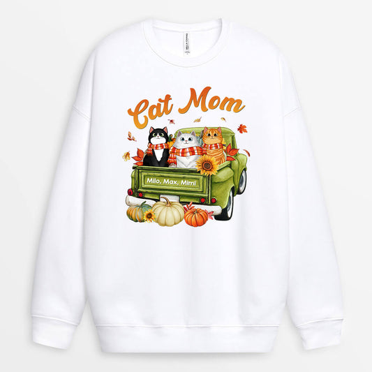 1207WUS1 Personalized Sweatshirt Gifts Fall Season Cat Lovers