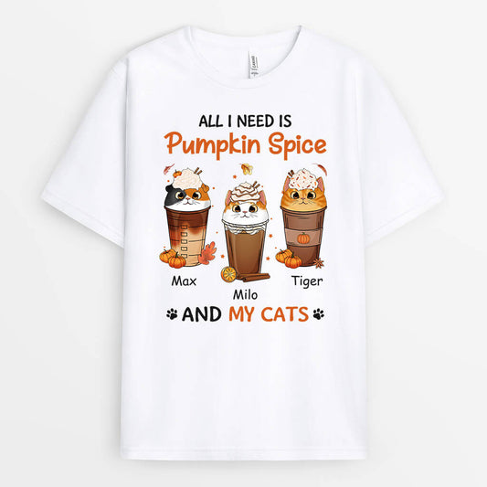 1208AUS1 Personalized T Shirt Gifts Pumpkin Cat Lovers