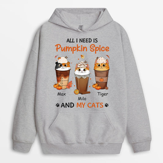 1208HUS1 Personalized Hoodie Gifts Pumpkin Cat Lovers