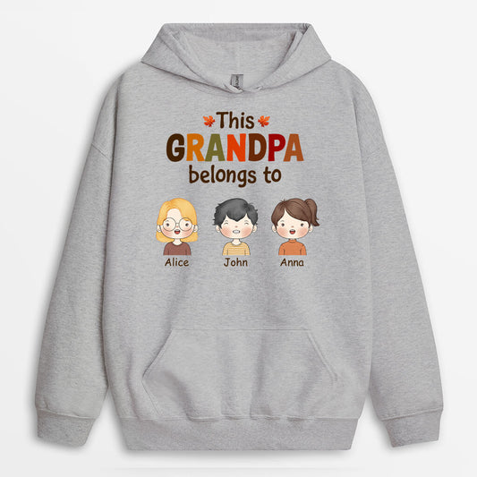 1215HUS2 Personalized Hoodies Gifts Fall Belongs Grandpa Dad