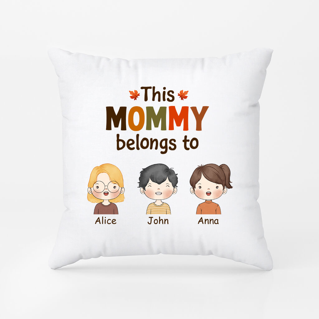 1215PUS1 Personalized Pillows Gifts Fall Belongs Grandma Mom