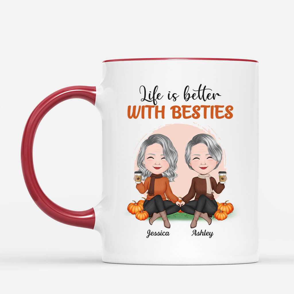 1218MUS2 Personalized Mugs Gifts Life Better Friend