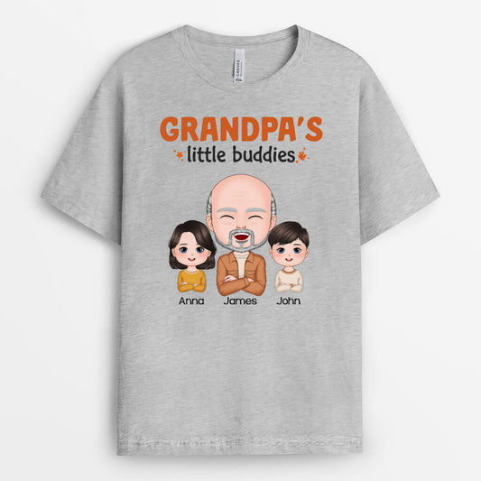 1219AUS2 Personalized T Shirts Gifts Little Buddies Dad