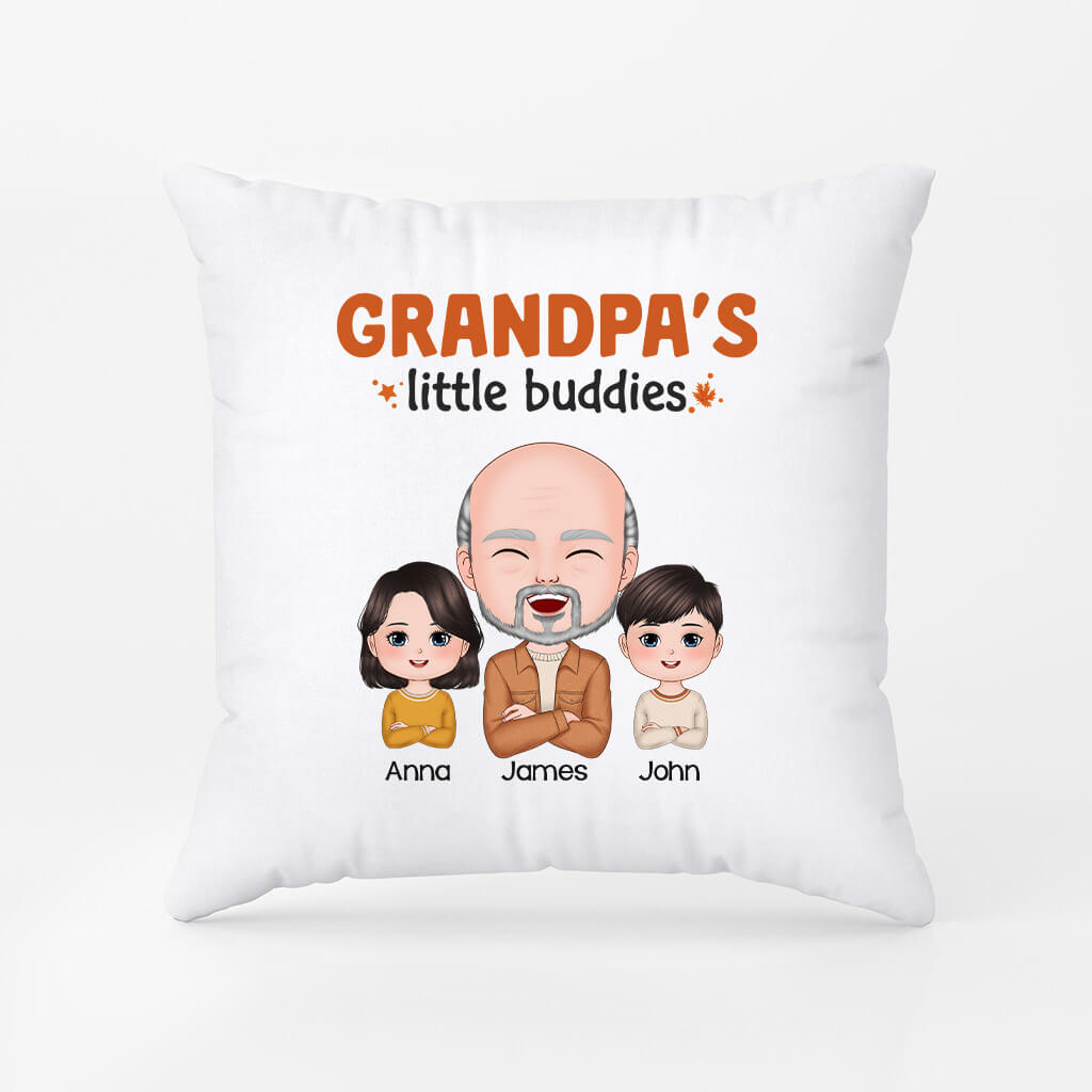 1219PUS2 Personalized Pillows Gifts Little Buddies Dad