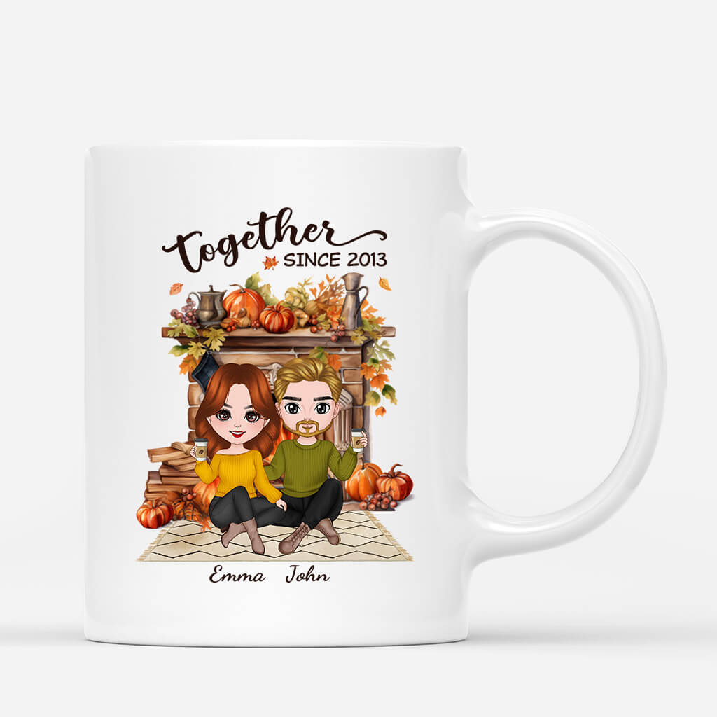 1220MUS1 Personalized Mugs Gifts Fall Season Couples