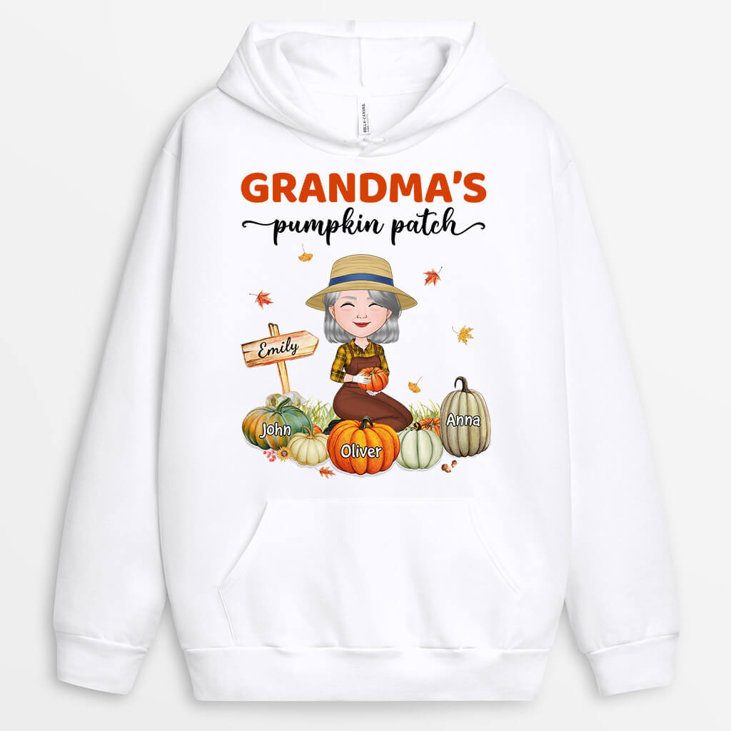 1224HUS1 Personalized Hoodies Gifts Little Pumpkins Grandma Mom