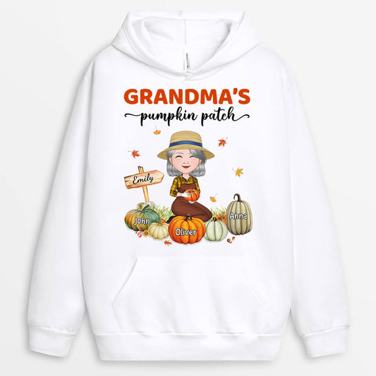 1224HUS1 Personalized Hoodies Gifts Little Pumpkins Grandma Mom