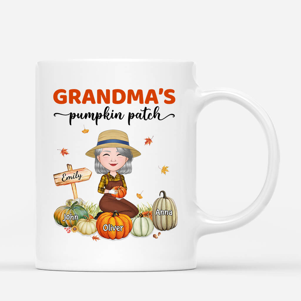 1224MUS1 PersonalizedGrandmaMom_sLittlePumpkinsMug