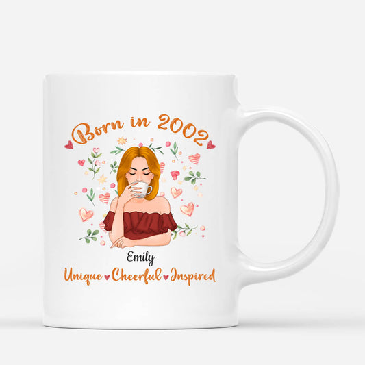 1232MUS1 Personalized Mugs Gifts Born 2002 Him Her