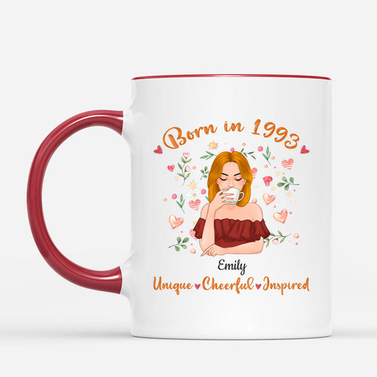 1232MUS2 Personalized Mugs Gifts Born 1993 Him Her