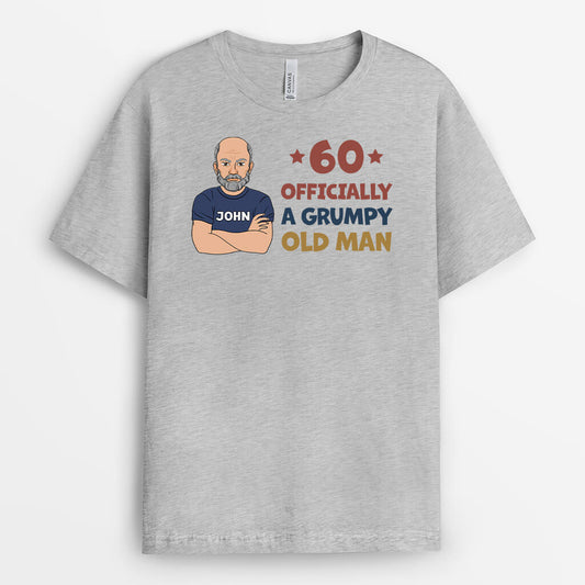 1239AUS2 Personalized T Shirts Gifts 60 Grumpy Birthday Him