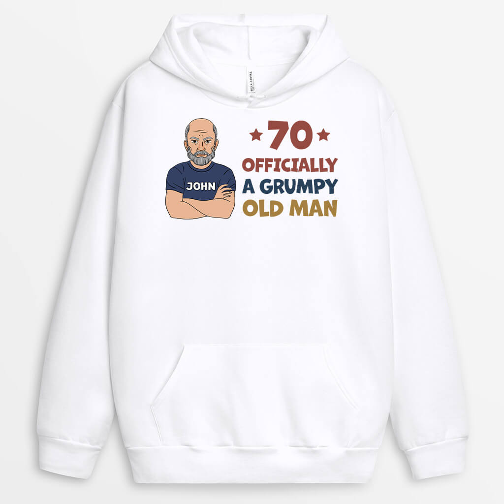 1239HUS1 Personalized Hoodies Gifts 70 Grumpy Birthday Him
