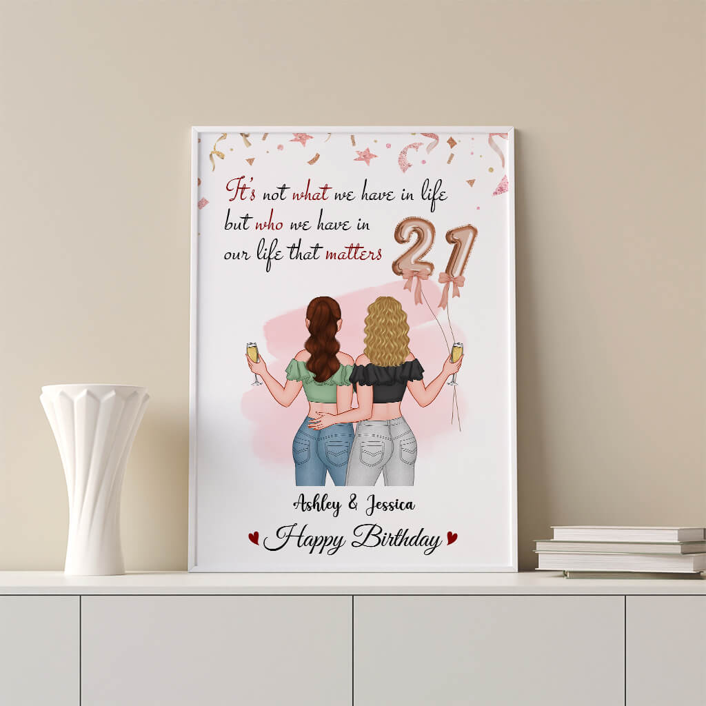 1240SUS3 personalized happy 21st birthday bestie poster