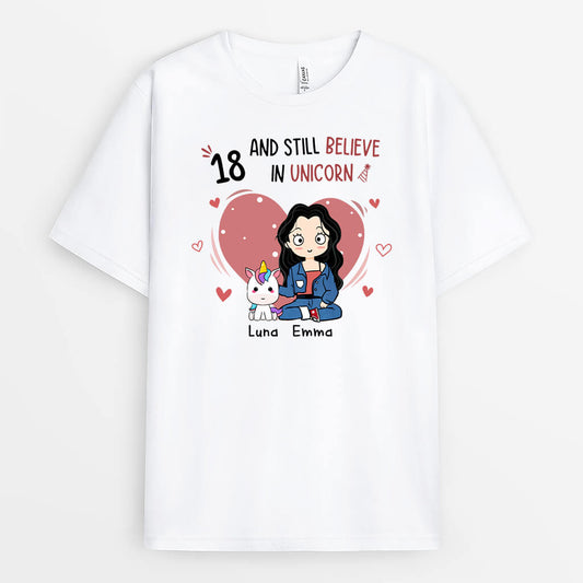 1244AUS1 Personalized T Shirts Gifts 18 Unicorn Birthday Him Her