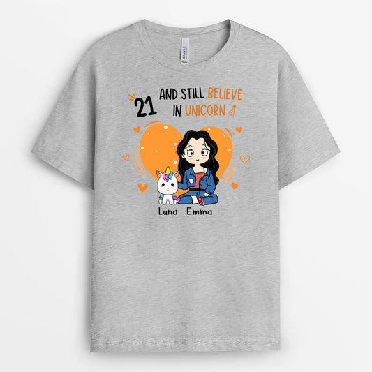 1244AUS2 Personalized T Shirts Gifts 18 Unicorn Birthday Him Her