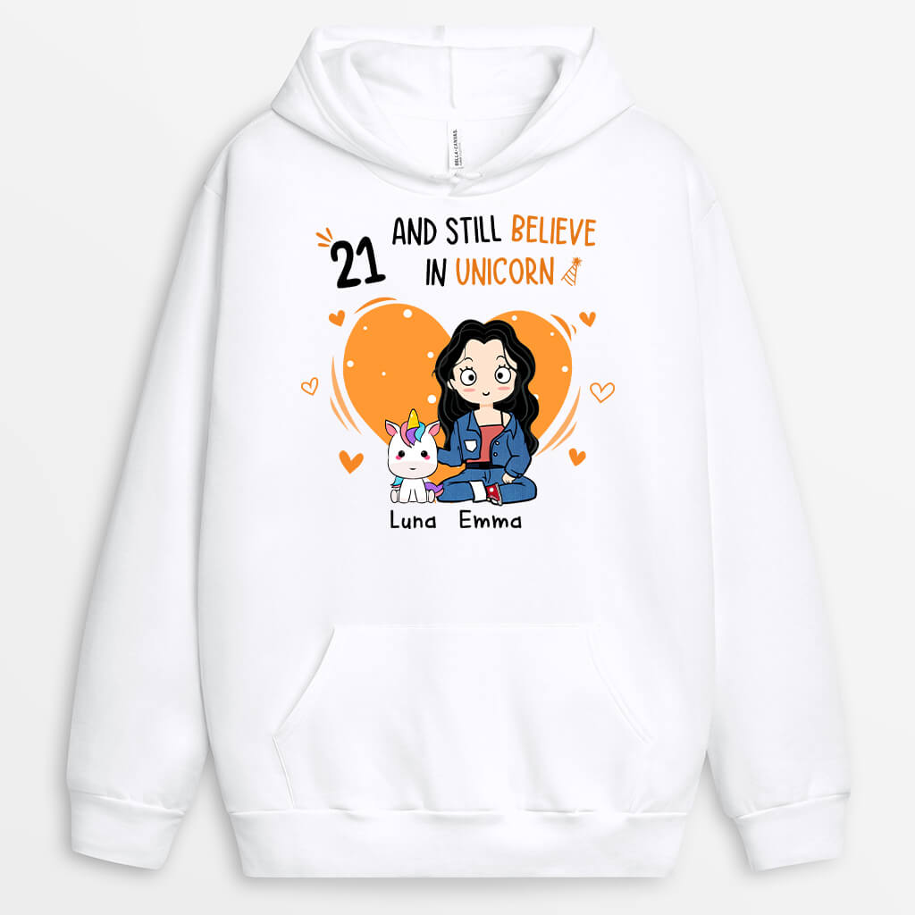 1244HUS1 Personalized Hoodies Gifts 18 Unicorn Birthday Him Her