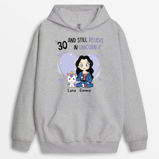 1244HUS2 Personalized Hoodies Gifts 18 Unicorn Birthday Him Her