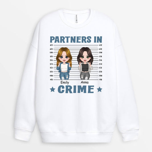 1260WUS1 personalized partners in crime sweatshirt